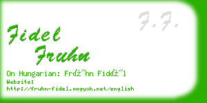 fidel fruhn business card